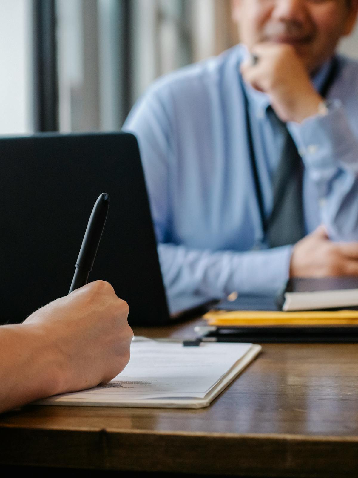 Tax professional reviewing documents